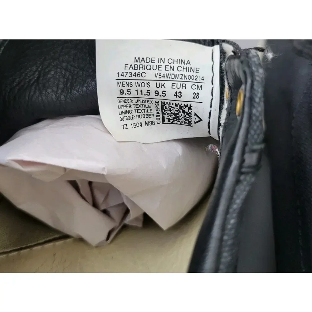 Converse x John Varvatos Chuck Taylor Laceless Slip-On Sneakers Men 9.5 Black - Picture 12 of 16